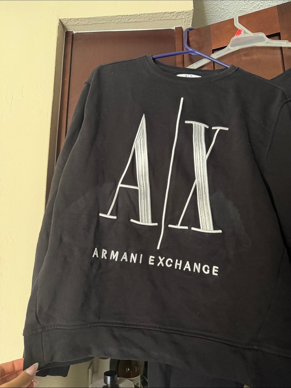 Armani Exchange Black Sweatshirt with White Logo